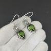Dainty Peridot Gemstone Earrings, 925 Sterling Silver Earring, Handmade Boho Silver Jewelry Dangle Earrings, Wadding Gifts For Wife
