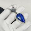 Natural Lapis Lazuli Gemstone Handmade 925 Sterling Silver Electroform Flower Necklace, Lapis Lazuli Silver For Wife Unisex Pendant Party Wear Gifts