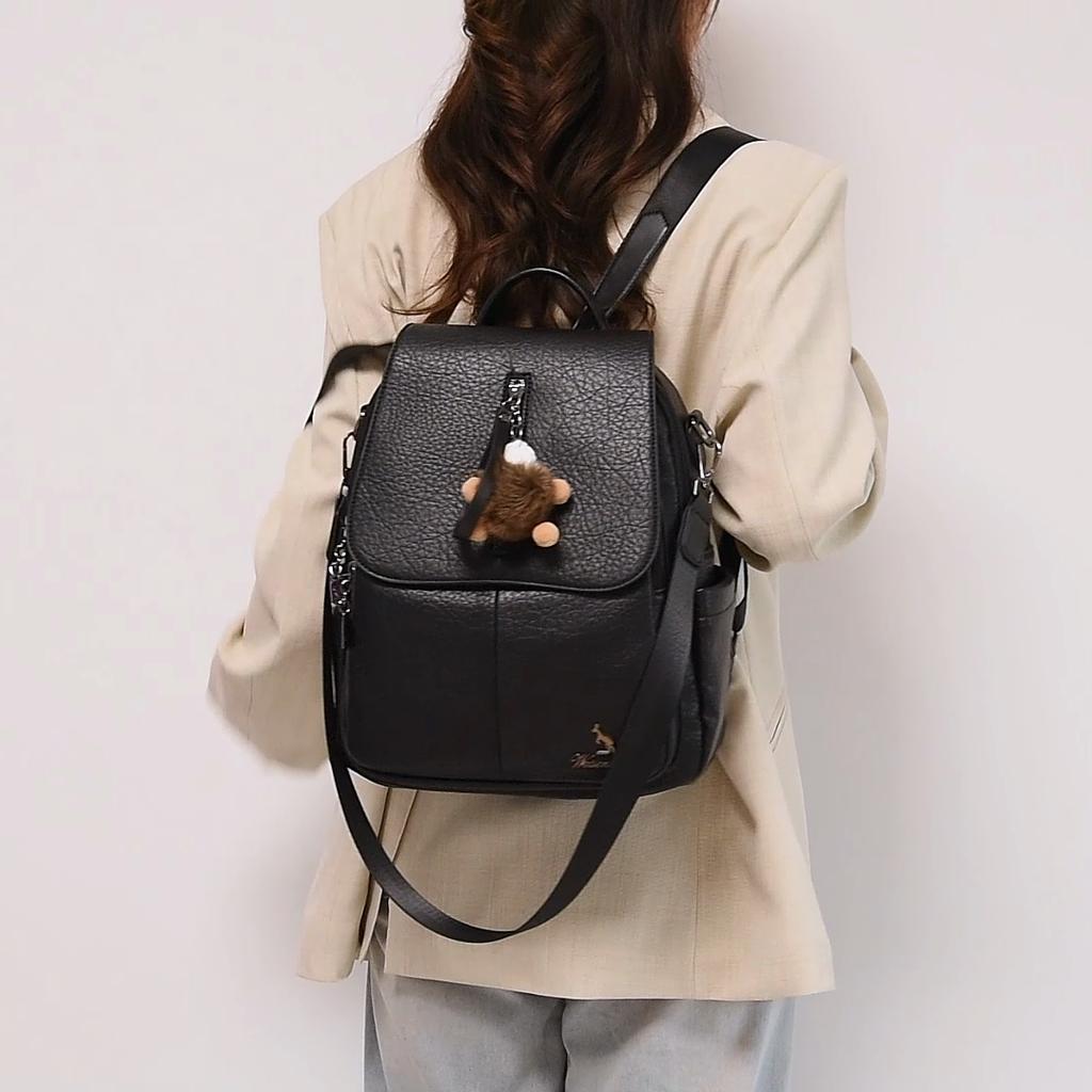 Zaino in PU Vintage da Donna per Pendolari Grande Capacità Zaino da Viaggio Borsa a Spalla Multifunzione