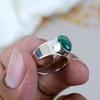 925 Sterling Silber Malachit Ovalform Grüner Edelstein Ring Für Frauen