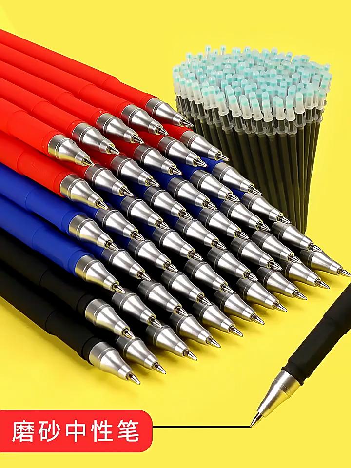 12/36 pz Penne Gel Opache da 0,5 mm + Ricariche Penna a Sfera con Inchiostro al Nero di Carbonio Penna Segnaletica Cancelleria per Ufficio e Scuola