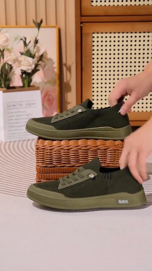 Scarpe Casual alla Moda da Uomo, Scarpe con Pannello in Rete Intrecciata Fly, Scarpe Piatte Morbide a Infilare