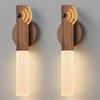 Motion Sensor Night Light, Magnetic Wall Sconce, USB Rechargeable LED Light Charging Pole,Wireless Staircase, Indoor Wooden Wall Sconce, Closet Lights