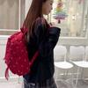 Schultasche im College-Stil mit Schleife und Druck, Studentenrucksack, leichter Reiserucksack für Damen