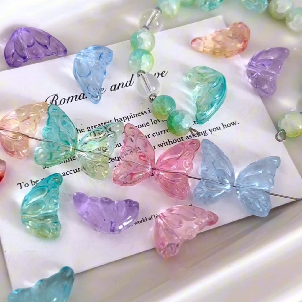 10Pcs Glass Single Wing Beads for Jewelry Making DIY Bracelet Necklace