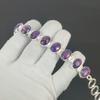 Lila Stachelige Austern Armband 925 Sterlingsilber Armband Verstellbare Kettenarmband Handgefertigt Boho Armband Edelsteinschmuck Verlobungsgeschenke