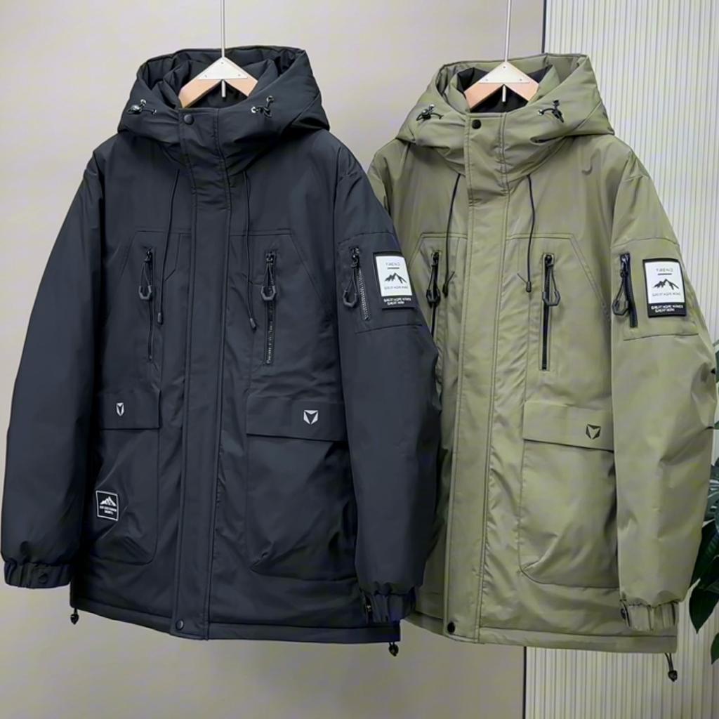 Taglie Forti 5XL-11XL Moda Parka Invernale Giubbotti in Piumino da Uomo con Cappuccio Impermeabile Casual Largo Caldo Oversize Capispalla Cappotto in Piumino da Uomo