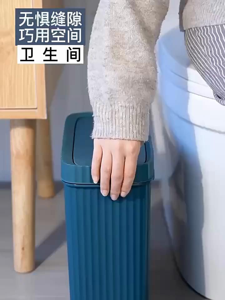 Pattumiera da bagno Pattumiera da bagno con coperchio Pattumiera stretta antiodore Pattumiera da soggiorno Pattumiera da camera da letto Cestino per rifiuti