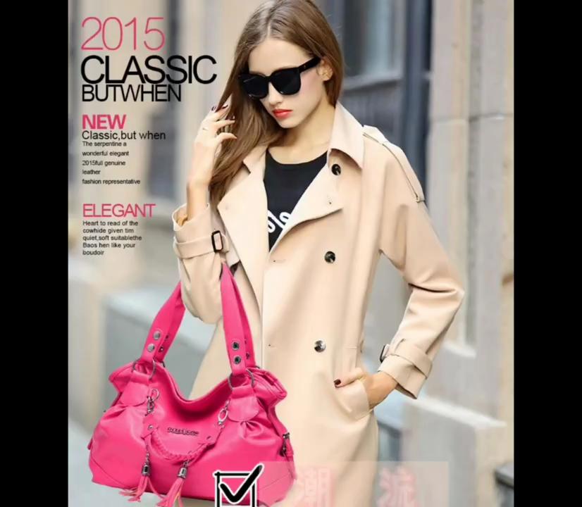 Bolso bandolera portátil de gran capacidad, estilo europeo y americano, nuevo bolso de cuero suave con borlas para personas de mediana edad y mayores.