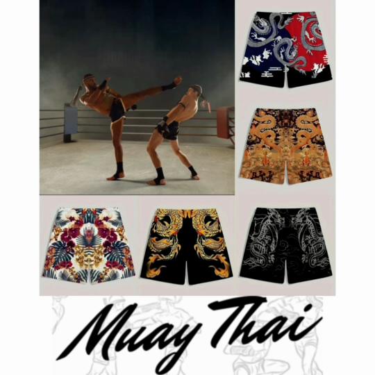 China Chinese Retro Dragon Muay Thai Boxing Kickboxing Shorts 3D Print Training Unisex Men Women Quick Dry Fitness Gym Sport Workout Casual Streetwear