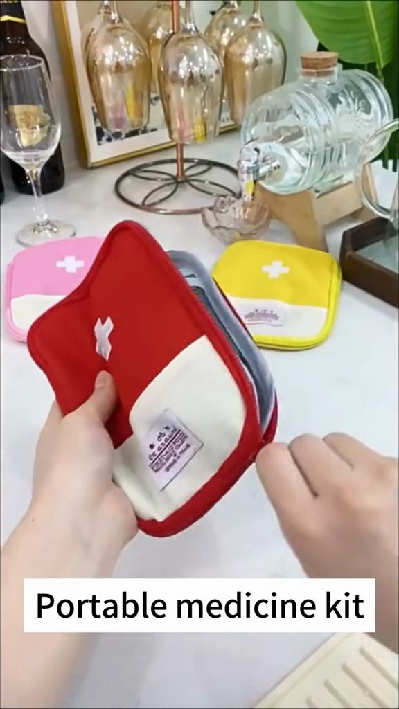 Portable Travel Home First Aid Kit Small Medical Medicine Bag Emergency Storage Organizer Pouch for Outdoor & Household Use