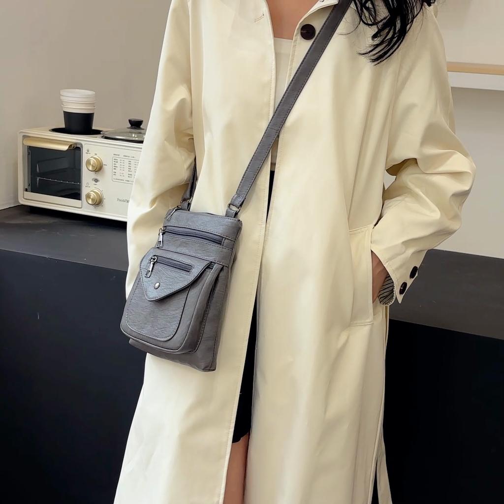 Handytasche Damen Retro Weiche Leder Schultertasche Crossbody Münzbörse
