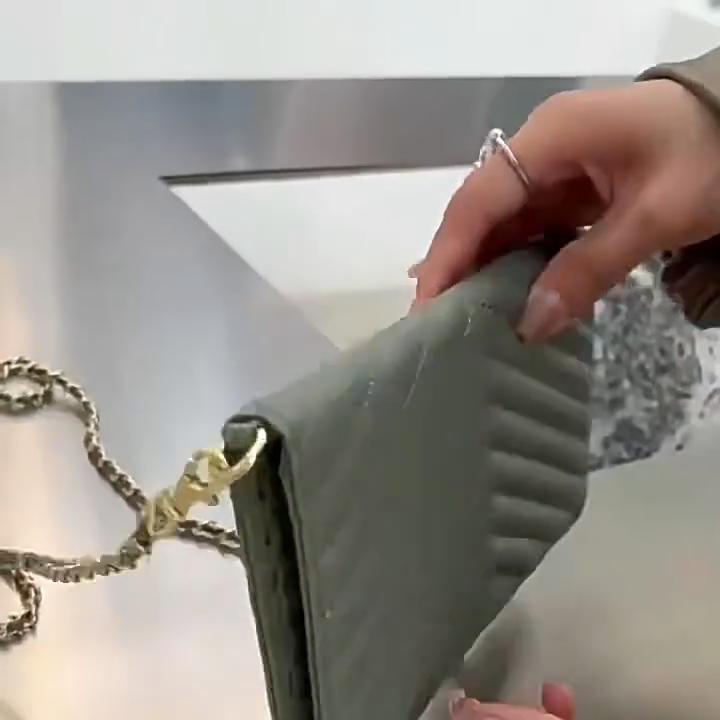 Bolsos Bandolera Pequeños de Cuero Genuino Caviar para Mujer Cadenas Trenzadas Bolso de Hombro Pequeño Estilo de Marca Bolso de Mano Acolchado Cartera Sin Logotipo