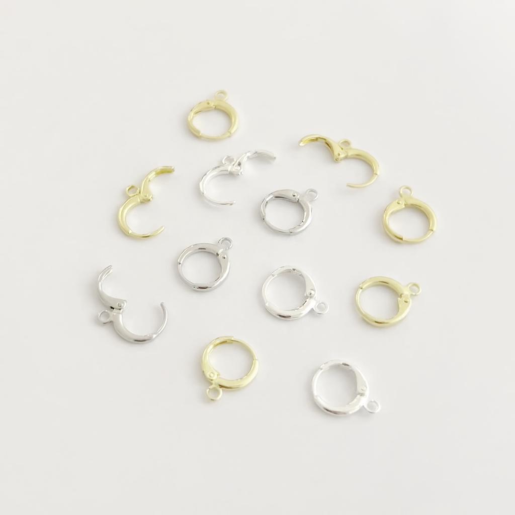 10Pcs Copper Plated Round French Hook Charm For DIY Necklace Bracelet Earrings Jewelry Making Craft Accessories