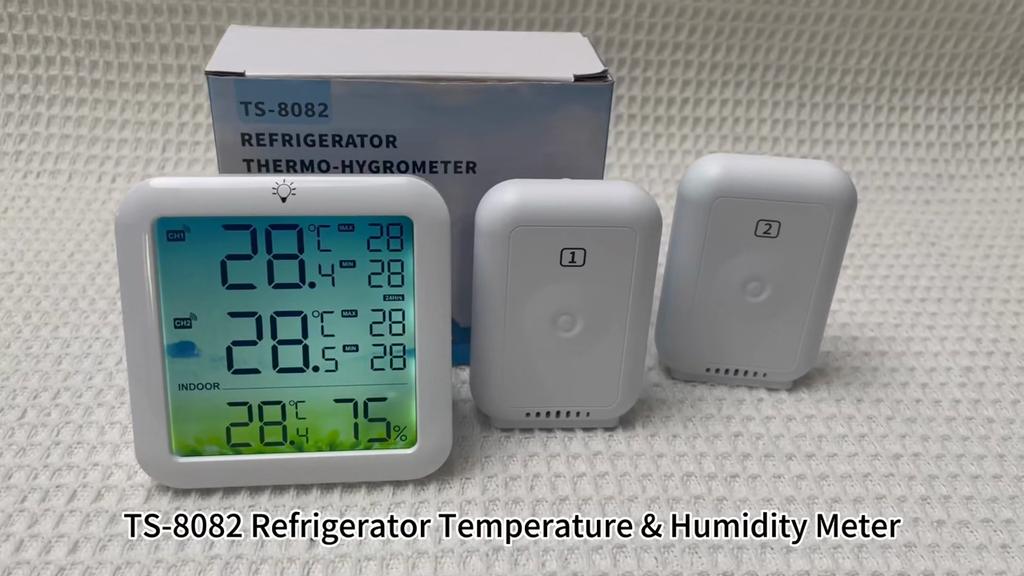 Draadloze Vriezer Thermometer met Alarm Huishoudelijke Digitale Temperatuurmeter Koelkast Digitale Thermometer met Verlicht Display Voedsel Voorkomen