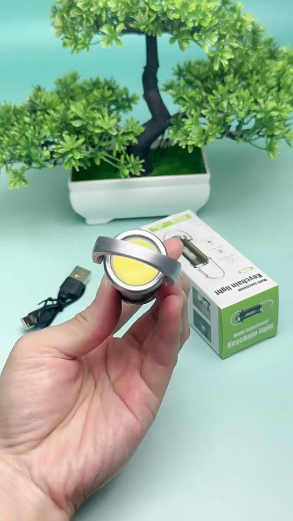Mini Torcia Portachiavi LED COB Ricaricabile USB Portatile Luce Portachiavi Torcia Tascabile da Campeggio per Campeggio All'aperto Pesca Passeggiate