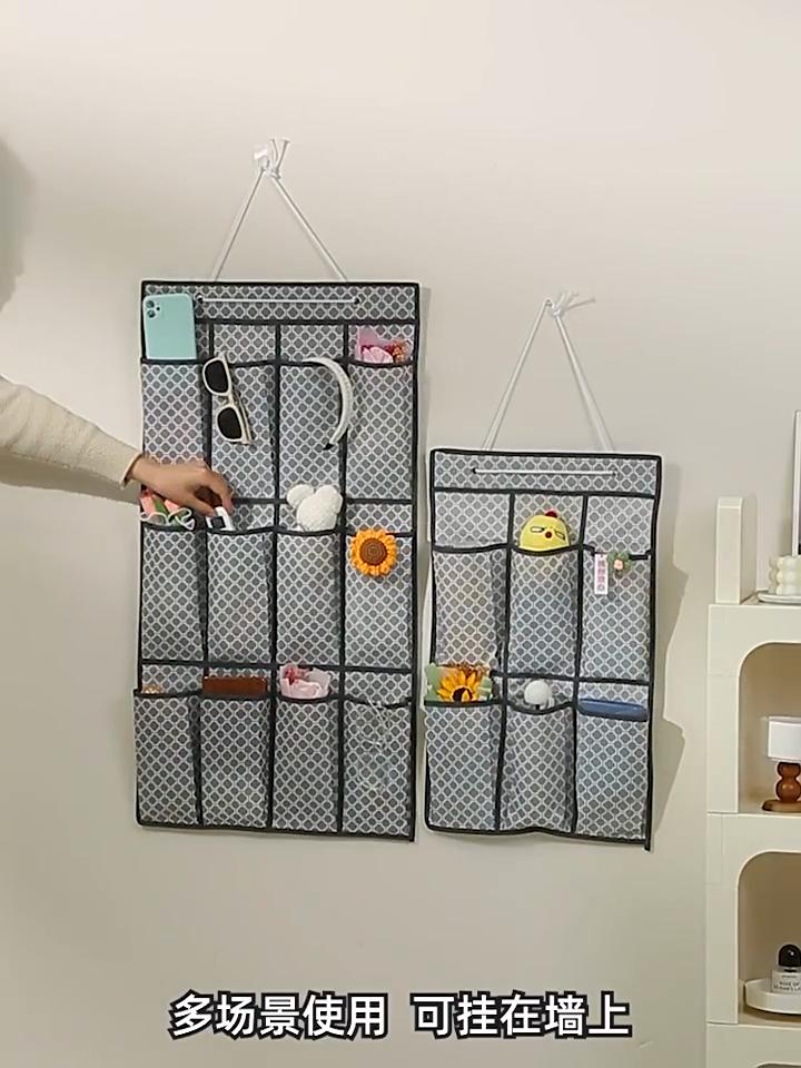 Multi-Layer Hanging Bag for Shoes Sundry Storage Bag Wall Mounted Non-Woven Hang Bag Shoes Clutter Organizer Thickened Dustproof Bag