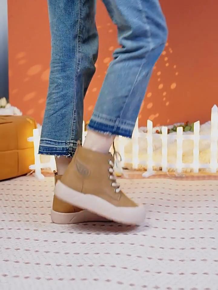 Damen Schneestiefel im koreanischen Stil, mit Fleece gefüttert, vielseitig kombinierbar, winterwarm, zum Schnüren, mit dicker Sohle, Baumwollschuhe, modische Outdoor-Kurzstiefel