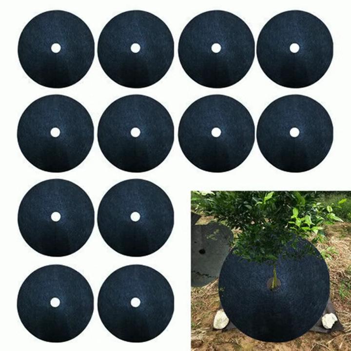Nuovi Tappetini Antierbacce per la Protezione degli Alberi Tessuto Ecologico di Controllo Anello Pacciamante Rotondo Barriera Antierbacce Copertura per Piante per Giardini Interni Esterni