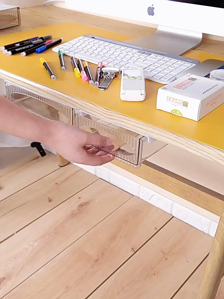 Scaffale da tavolo portaoggetti invisibile Nuova scatola portaoggetti estraibile Cassetto sospeso sotto la scrivania Cassetto sottotavolo di grande capacità