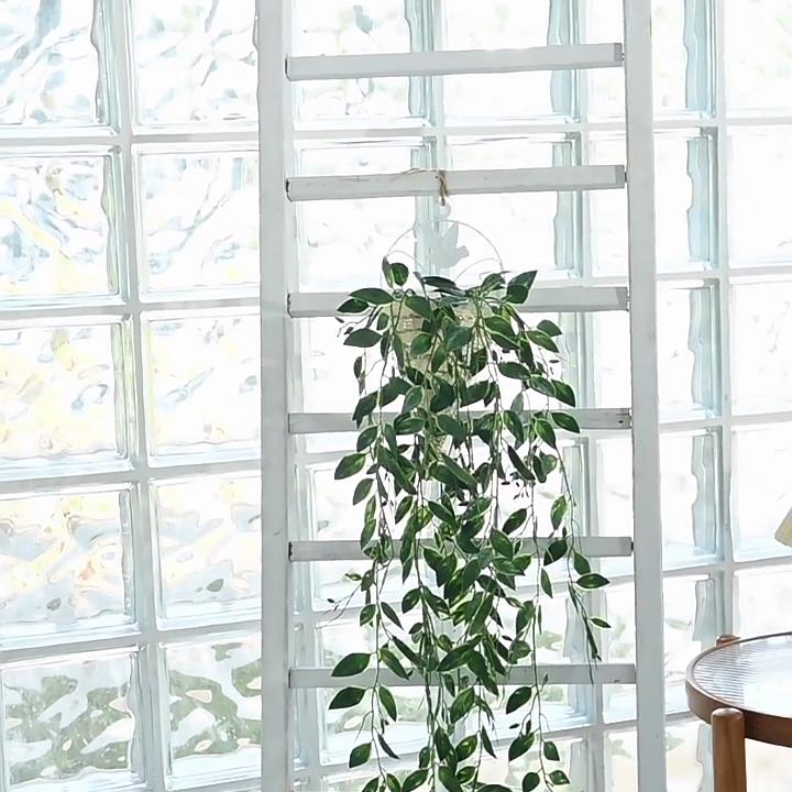 Dualswish Artificial Green Plants for Home Decoration 5-pronged Artificial Vine Wall Hanging Climbing Vine Green Plants