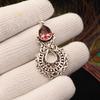 Natural Rhodolite Gemstone 925 Sterling Silver Oxidize Pendant 1.8" Silver Jewelry Wedding Gift For Bride/Her CP-45-16