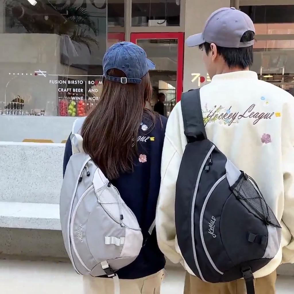 Retro Water-Repellent Large Capacity Sports Chest Bag Student Shoulder Bag