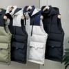 Übergröße L-6XL Winter Ärmellose Parkas Mann Dicke Oberbekleidung Mode Herren Warme Weste mit Kapuze