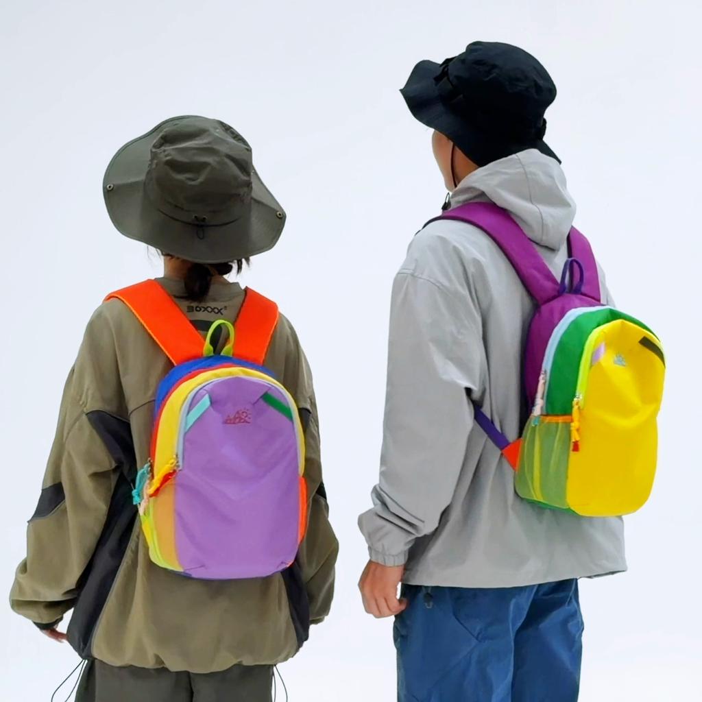 Outdoor Contrast Backpack Student Schoolbag Lightweight Travel Backpack