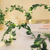 Artificial Green Leaf String Lights, Battery Powered LED Simulation Flower Greenery Garland, Fairy Lights for Wedding Room Indoor Wall Home Decor