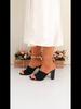 Sandali Estivi da Donna Taglie Forti con Tacco Blocco Moda Punta Quadrata Ciabatte Slip-on con Tacco Alto
