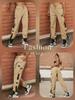 Rose Beauty A Women Casual Joggers Loose Trousers Drawstring Waist Letter Patched Flap Pocket Buckle Detail Cargo Pants
