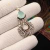 Aqua Chalcedony Gemstone 925 Sterling Silver Jewelry Partywear Pendant 1.8" For Women CP-45-20