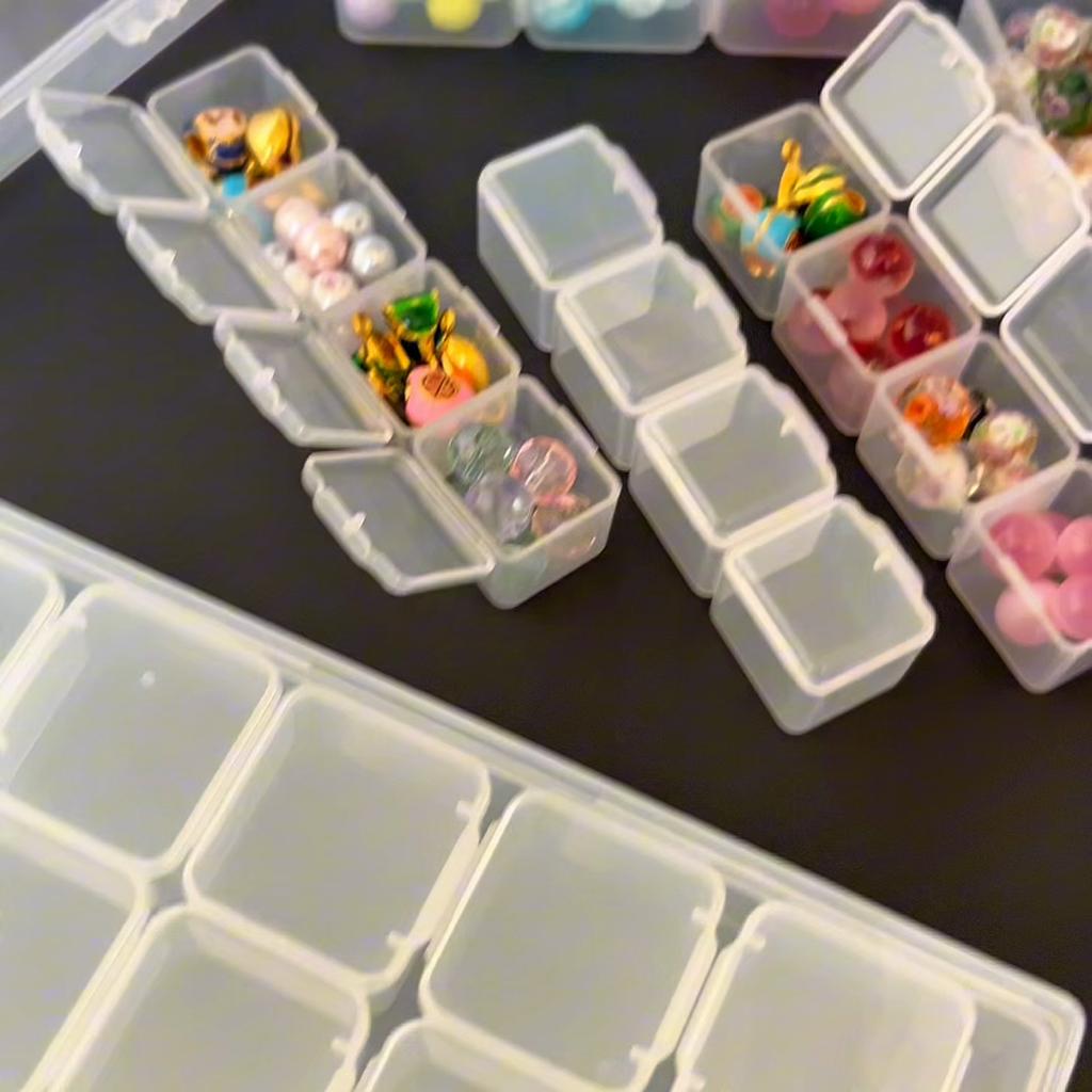 15-56 Fächer Transparente Kunststoff-Aufbewahrungsbox für Perlen und Schmuckzubehör