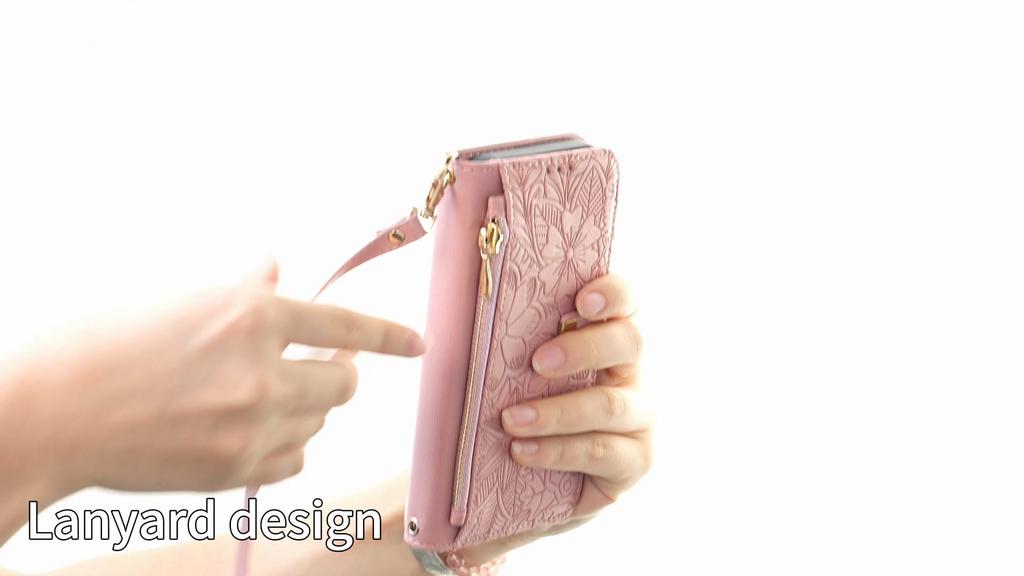 Custodia Portafoglio in Pelle Floreale per serie Samsung Galaxy A05-A71 / S24-S25...con Tracolla Staccabile