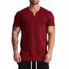 Muscleguys Men’s Breathable Fitness Training Short Sleeve Outdoor Sports V-neck Streetwear Graphic T Shirts