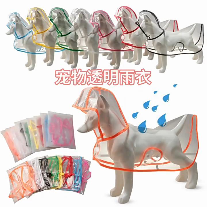 Suministros para Mascotas Impermeable Transparente con Capucha Perro Grueso Impermeable Capa para Exterior