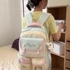 Schulranzen für Mittelschülerinnen, Farbblock-Computerrucksack, große Kapazität, Buchrucksack