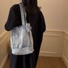 Denim Tote Çanta Kadın Omuz Çantası Vintage El Çantası