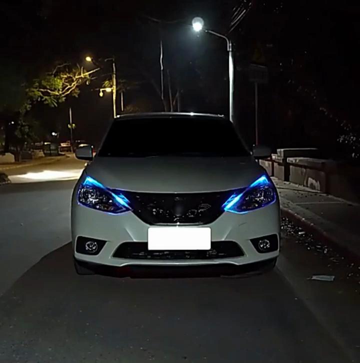 2pcs 12V RGB Car Led Strip Lights Flowing Turn Signal Lamp App Control Flexible Decorative Strip Waterproof DRL Day Running Lamp