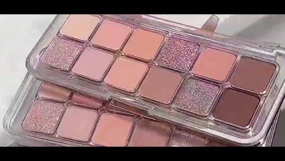 Lidschatten-Tablett mit 12 Farben, natürliche Aufhellung, vollmatte Erdfarbe, wasserfeste Kontur-Lidschatten-Palette, dauerhaftes Fixieren, Make-up für Damen und Studenten