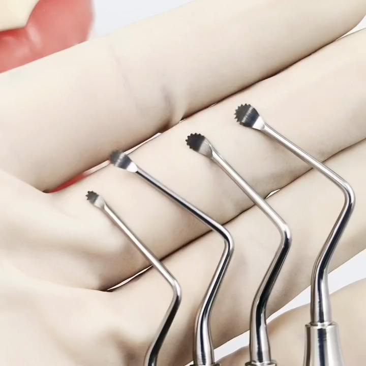 Pointe de dent de scie, nettoyage des dents, pelle, cuillère, soins buccaux, outil de restauration de la cavité, Instrument dentaire en acier inoxydable