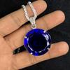 A Grade 113.55 Ct   Blue Topaz 925 Sterling Silver Unique Round Pendant