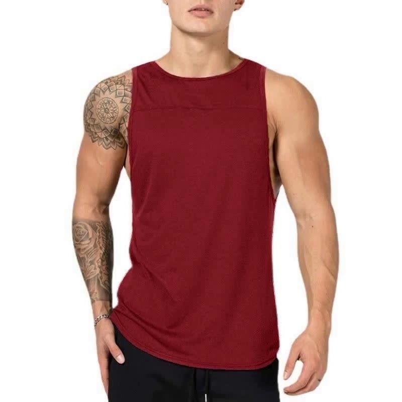 Muscleguys Ανδρικό αμάνικο γιλέκο, καλοκαιρινό βαμβακερό συνονθύλευμα, ανδρικό μπλουζάκι γυμναστηρίου, εσώρουχο γυμναστικής