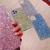 Sternenstaub Glitzer Pailletten Bling Silikonhülle für iPhone 16 15 14 13 12 11 Pro X XS XR Max 8 7 6 Plus SE Bumper Transparente Hülle