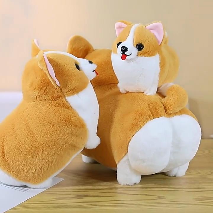 Adorable Corgi Dog Plush Toy Cute Car Accessory Hug Pillow Gift For Kids And Friends