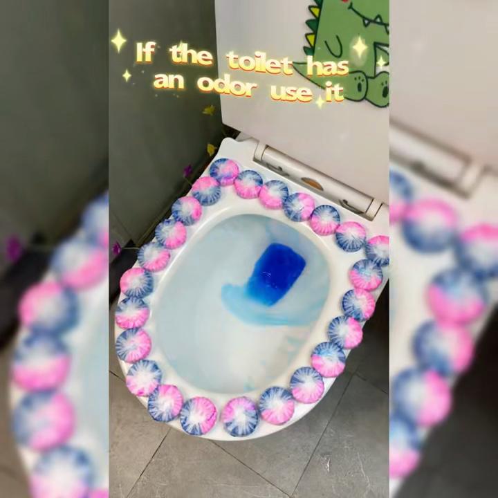 5/10/20Pcs 2 Color Pink & Blue Flush Toilet Bowl Cleaner Tablets Household Condense Cleaner Remove Stain Odor Toilet Blocks Deodorant