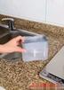 HOMZY Boîte Distributeur de Savon à Pression Récipient pour Liquide de Nettoyage Cuisine Salle de Bain Boîte Automatique de Distribution de Mousse Détergente avec Porte-Éponge