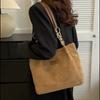 Yogodlns Corduroy Tote Bag For Women Fashion Chain Shoulder Bag Large Capacity Handbag For School Work Travel