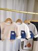 Jungen Langarm 2-teiliges Set, 0-5 Jahre alt Kinder Englisch bedruckter Fleece-Hoodie+Jeans